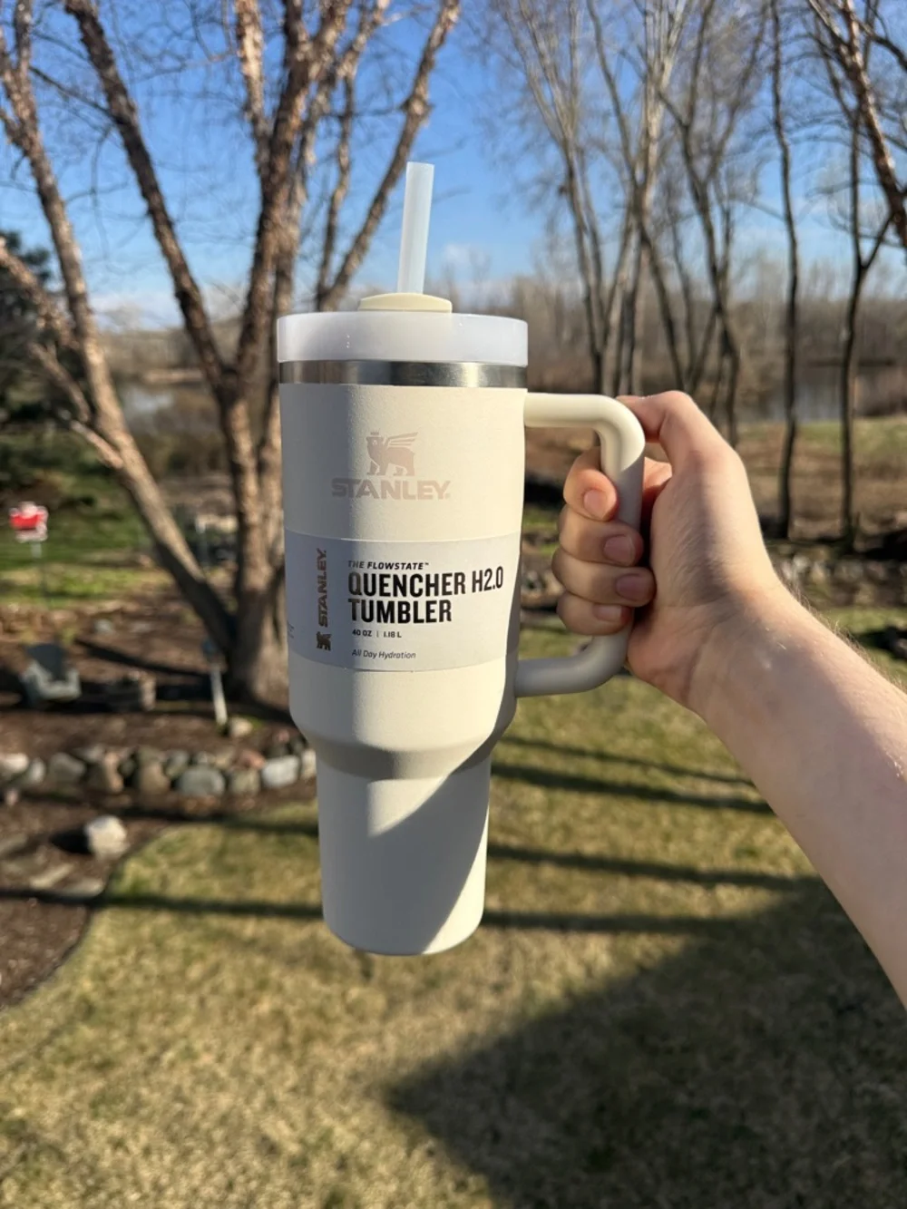 Stanley Cream Quencher H2.0 Tumbler with Handle and Straw ✅ Brand New - Picture 1 of 8